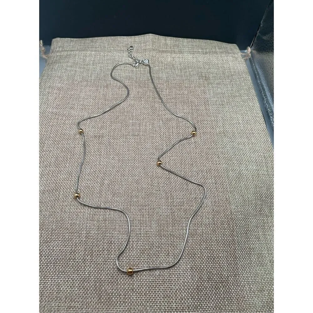 Brighton Everyday Silver Mini Heart Stopper Beads Necklace Silver Gold